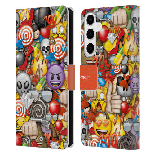 emoji® Full Patterns Assorted Leather Book Wallet Case Cover For Samsung Galaxy S24+ 5G