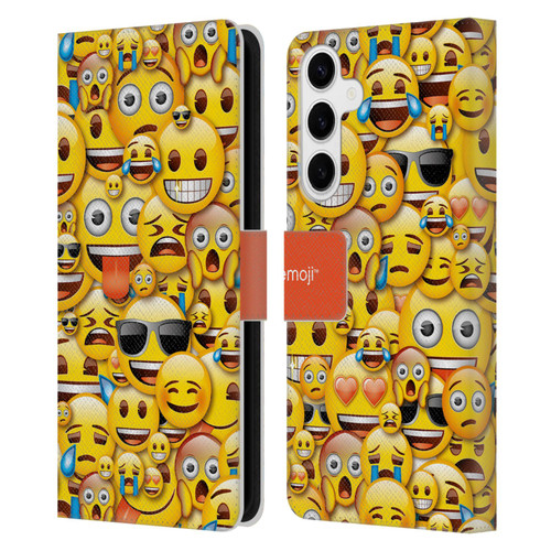 emoji® Full Patterns Smileys Leather Book Wallet Case Cover For Samsung Galaxy S24+ 5G