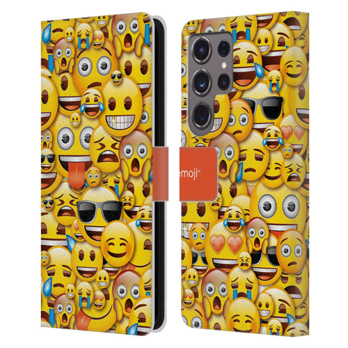 emoji® Full Patterns Smileys Leather Book Wallet Case Cover For Samsung Galaxy S24 Ultra 5G