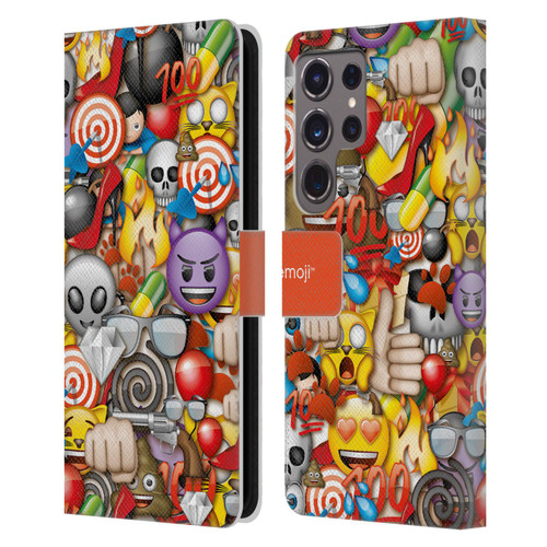 emoji® Full Patterns Assorted Leather Book Wallet Case Cover For Samsung Galaxy S24 Ultra 5G