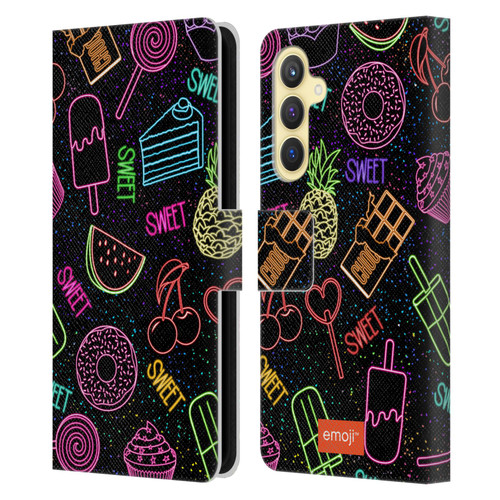 emoji® Neon Sweet Leather Book Wallet Case Cover For Samsung Galaxy S23 FE 5G