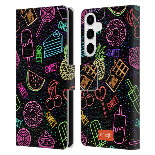 emoji® Neon Sweet Leather Book Wallet Case Cover For Samsung Galaxy S24+ 5G