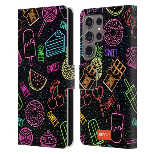 emoji® Neon Sweet Leather Book Wallet Case Cover For Samsung Galaxy S24 Ultra 5G