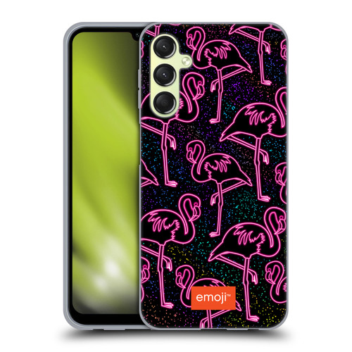 emoji® Neon Flamingo Soft Gel Case for Samsung Galaxy A24 4G / Galaxy M34 5G