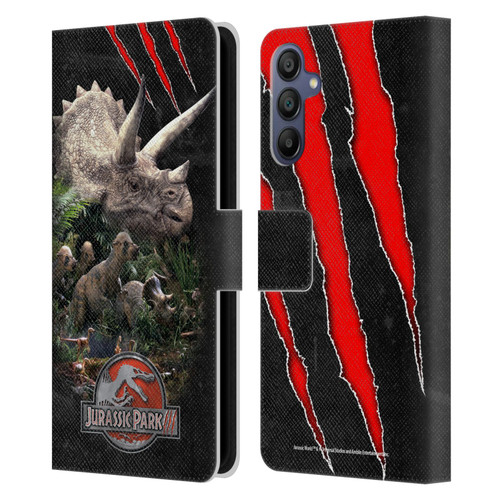 Jurassic Park III Key Art Dinosaurs 2 Leather Book Wallet Case Cover For Samsung Galaxy A15