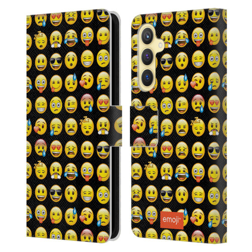 emoji® Smileys Pattern Leather Book Wallet Case Cover For Samsung Galaxy S23 FE 5G