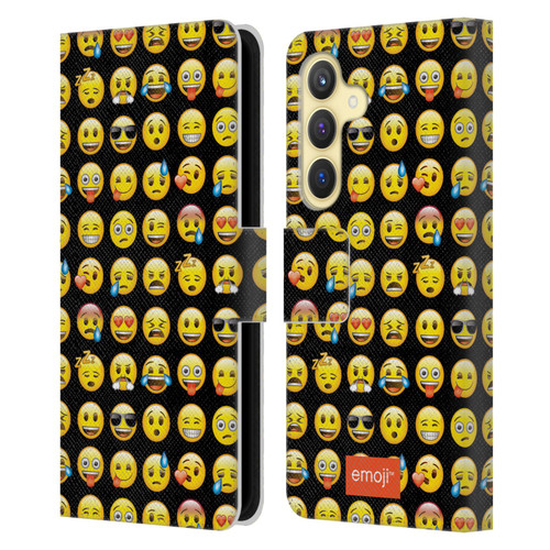 emoji® Smileys Pattern Leather Book Wallet Case Cover For Samsung Galaxy S24 5G