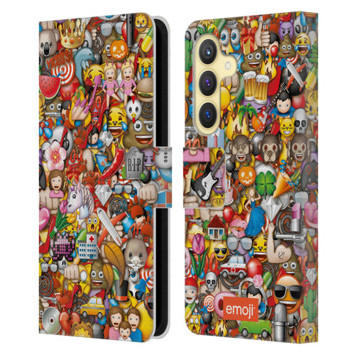 emoji® Trendy Full Pattern Leather Book Wallet Case Cover For Samsung Galaxy S24 5G