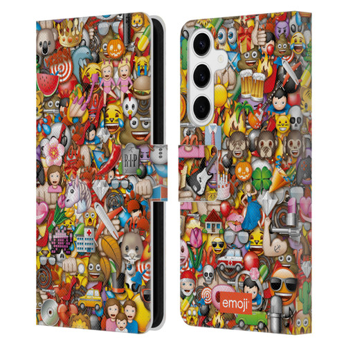 emoji® Trendy Full Pattern Leather Book Wallet Case Cover For Samsung Galaxy S24+ 5G