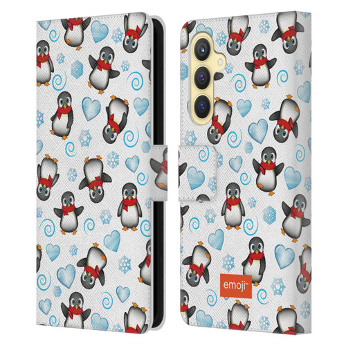 emoji® Winter Wonderland Penguins Leather Book Wallet Case Cover For Samsung Galaxy S23 FE 5G