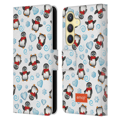 emoji® Winter Wonderland Penguins Leather Book Wallet Case Cover For Samsung Galaxy S24 5G