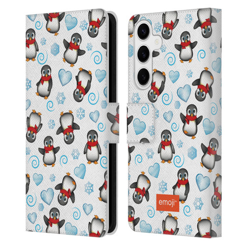 emoji® Winter Wonderland Penguins Leather Book Wallet Case Cover For Samsung Galaxy S24+ 5G