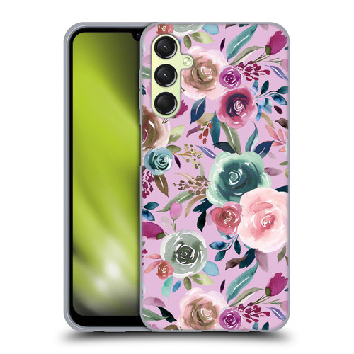 Ninola Lilac Floral Sweet Roses Soft Gel Case for Samsung Galaxy A24 4G / M34 5G