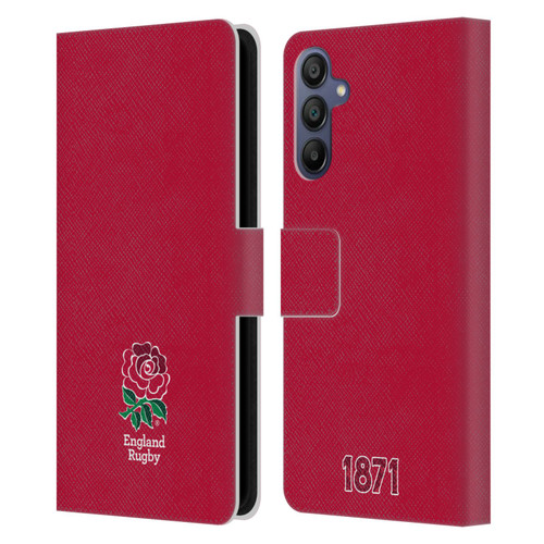 England Rugby Union 2016/17 The Rose Plain Red Leather Book Wallet Case Cover For Samsung Galaxy A15
