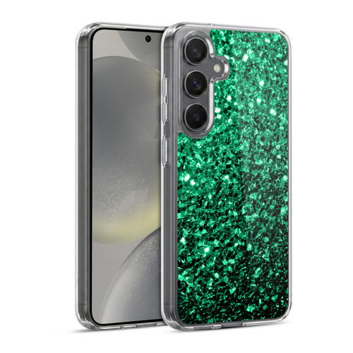 PLdesign Glitter Sparkles Emerald Green Soft Gel Case for Samsung Galaxy S24 5G & MagSafe