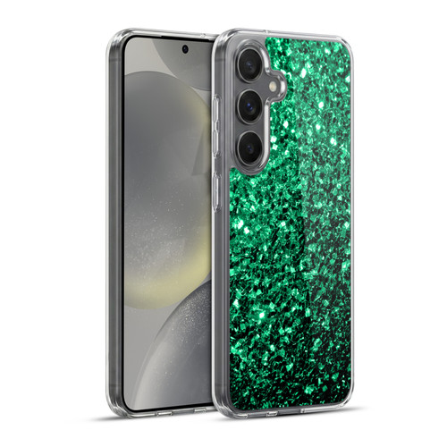 PLdesign Glitter Sparkles Emerald Green Soft Gel Case for Samsung Galaxy S24+ 5G & MagSafe