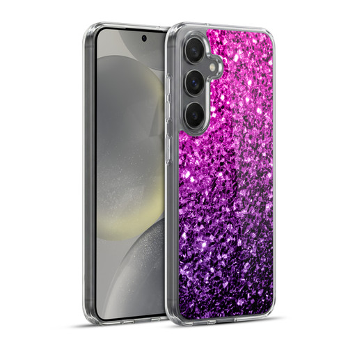 PLdesign Glitter Sparkles Purple Pink Soft Gel Case for Samsung Galaxy S24+ 5G & MagSafe