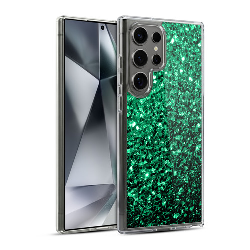 PLdesign Glitter Sparkles Emerald Green Soft Gel Case for Samsung Galaxy S24 Ultra 5G & MagSafe