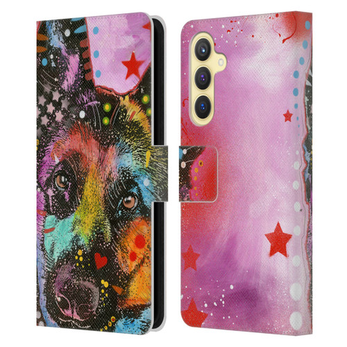 Dean Russo Dogs German Shepherd Leather Book Wallet Case Cover For Samsung Galaxy S23 FE 5G