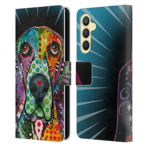 Dean Russo Dogs Hound Leather Book Wallet Case Cover For Samsung Galaxy S23 FE 5G