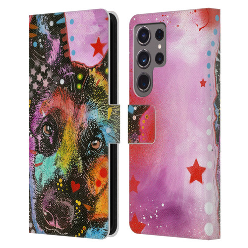 Dean Russo Dogs German Shepherd Leather Book Wallet Case Cover For Samsung Galaxy S24 Ultra 5G