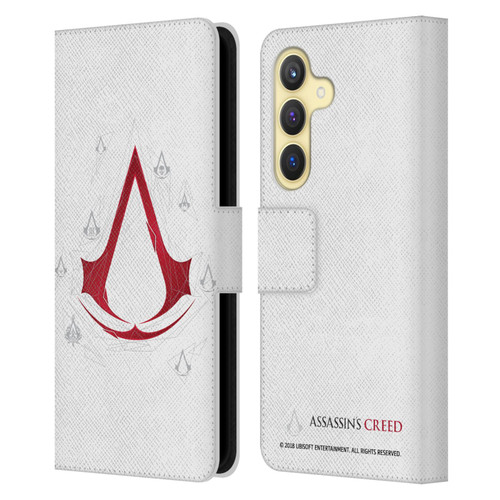 Assassin's Creed Legacy Logo Geometric White Leather Book Wallet Case Cover For Samsung Galaxy S24 5G