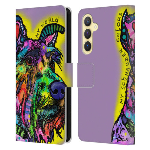 Dean Russo Dogs 3 My Schnauzer Leather Book Wallet Case Cover For Samsung Galaxy S23 FE 5G