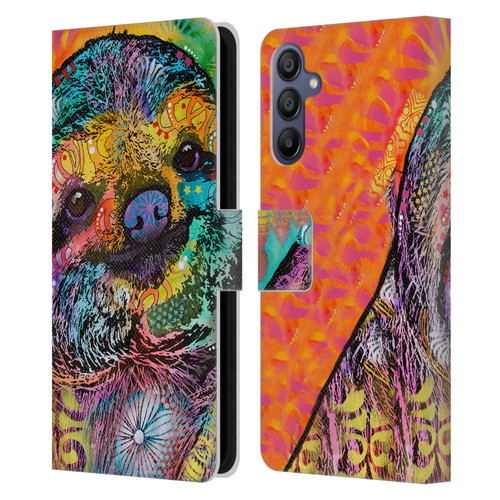 Dean Russo Wildlife 3 Sloth Leather Book Wallet Case Cover For Samsung Galaxy A15