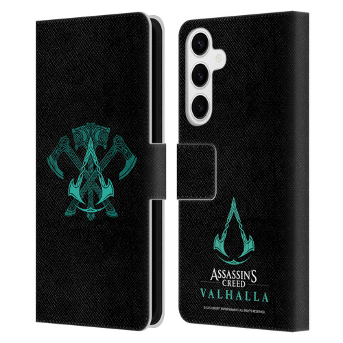 Assassin's Creed Valhalla Symbols And Patterns ACV Weapons Leather Book Wallet Case Cover For Samsung Galaxy S24+ 5G