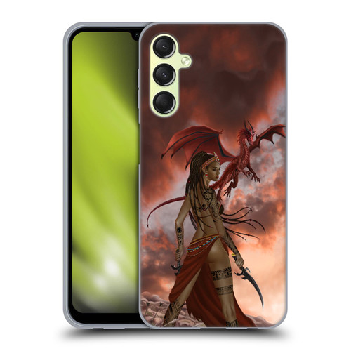 Nene Thomas Art African Warrior Woman & Dragon Soft Gel Case for Samsung Galaxy A24 4G / M34 5G