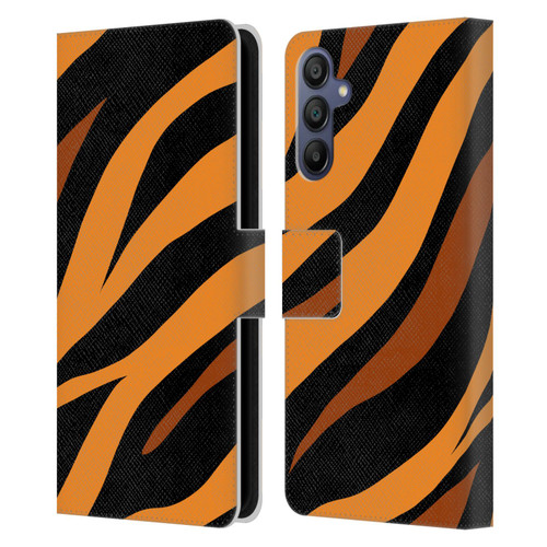 Grace Illustration Animal Prints Tiger Leather Book Wallet Case Cover For Samsung Galaxy A15