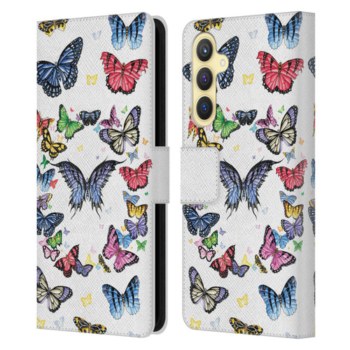 Nene Thomas Art Butterfly Pattern Leather Book Wallet Case Cover For Samsung Galaxy S23 FE 5G