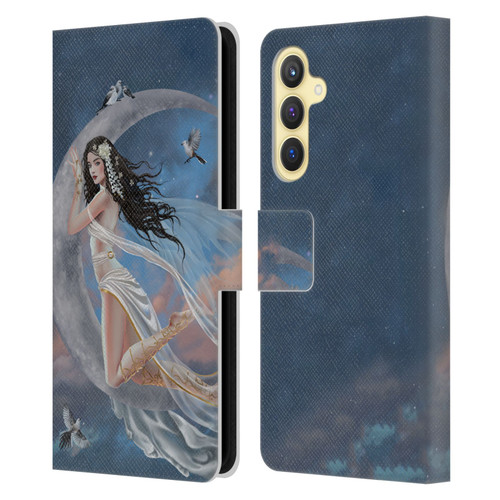 Nene Thomas Art Moon Lullaby Leather Book Wallet Case Cover For Samsung Galaxy S23 FE 5G