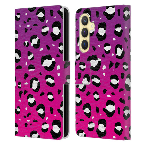 Grace Illustration Animal Prints Pink Leopard Leather Book Wallet Case Cover For Samsung Galaxy S23 FE 5G
