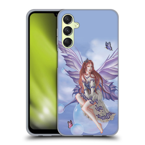 Nene Thomas Bubbles Purple Lace Fairy On Cat Soft Gel Case for Samsung Galaxy A24 4G / Galaxy M34 5G