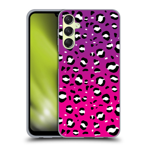 Grace Illustration Animal Prints Pink Leopard Soft Gel Case for Samsung Galaxy A24 4G / M34 5G