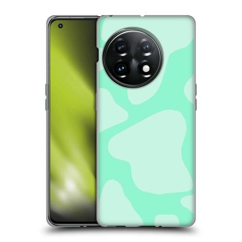 Grace Illustration Cow Prints Mint Green Soft Gel Case for OnePlus 11 5G