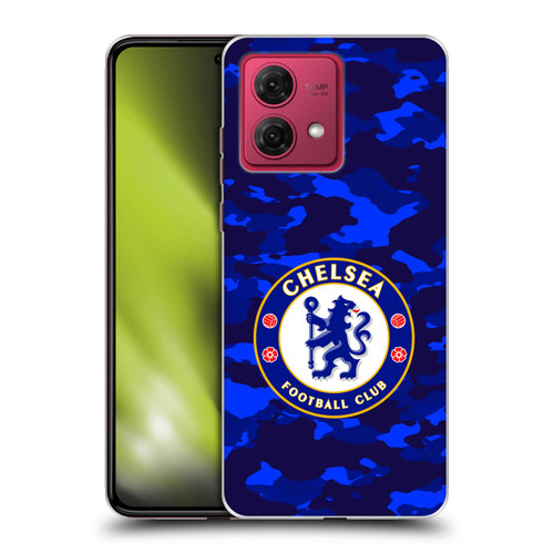 Chelsea Football Club Crest Camouflage Soft Gel Case for Motorola Moto G84 5G