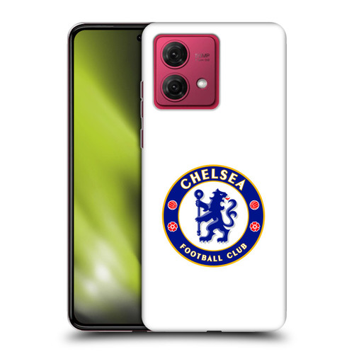 Chelsea Football Club Crest Plain White Soft Gel Case for Motorola Moto G84 5G