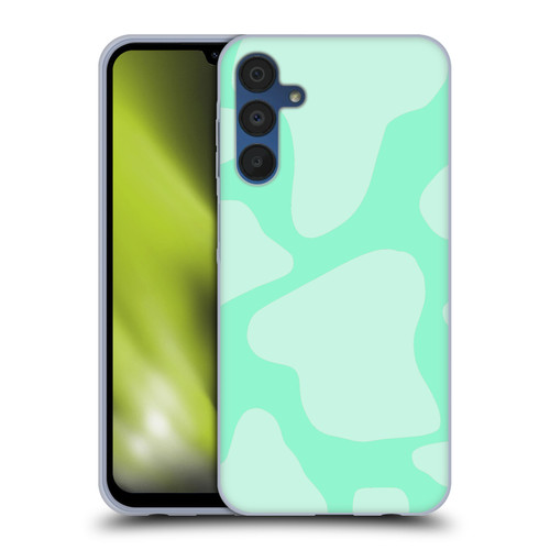 Grace Illustration Cow Prints Mint Green Soft Gel Case for Samsung Galaxy A15