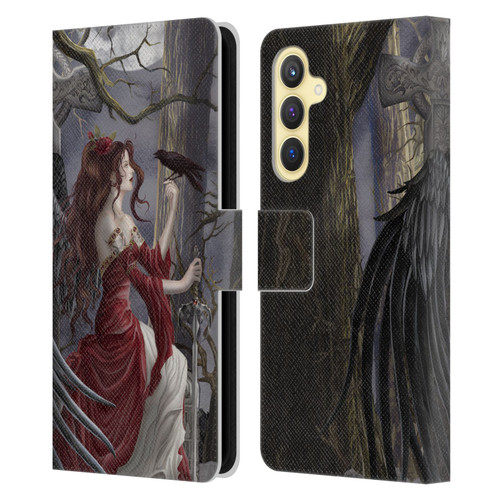 Nene Thomas Deep Forest Dark Angel Fairy With Raven Leather Book Wallet Case Cover For Samsung Galaxy S23 FE 5G