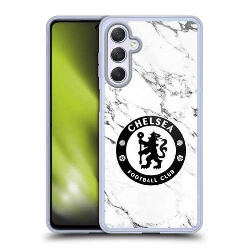 Chelsea Football Club Crest White Marble Soft Gel Case for Samsung Galaxy M54 5G