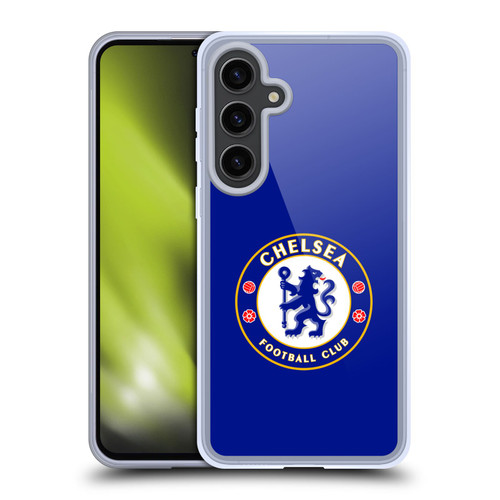 Chelsea Football Club Crest Plain Blue Soft Gel Case for Samsung Galaxy S24+ 5G