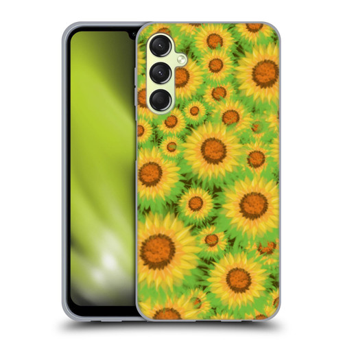 Grace Illustration Lovely Floral Sunflower Soft Gel Case for Samsung Galaxy A24 4G / M34 5G