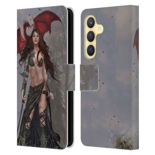 Nene Thomas Gothic Dragon Witch Warrior Sword Leather Book Wallet Case Cover For Samsung Galaxy S24 5G