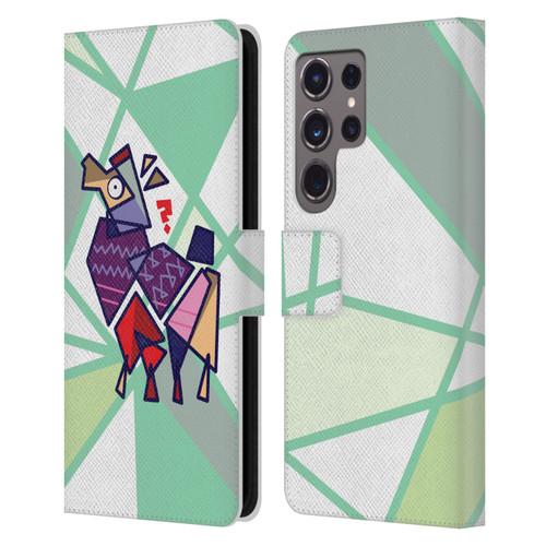 Grace Illustration Llama Cubist Leather Book Wallet Case Cover For Samsung Galaxy S24 Ultra 5G