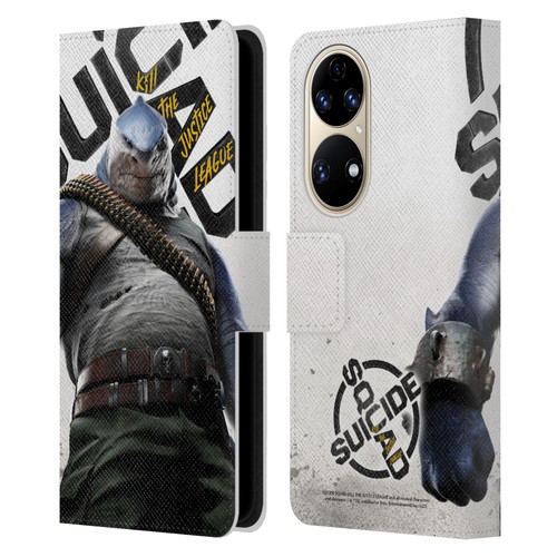 Suicide Squad: Kill The Justice League Key Art King Shark Leather Book Wallet Case Cover For Huawei P50
