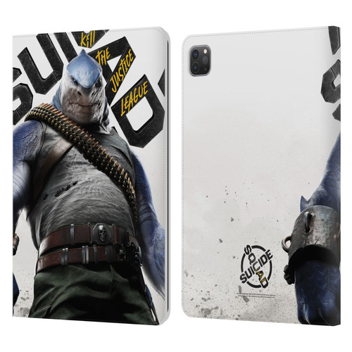 Suicide Squad: Kill The Justice League Key Art King Shark Leather Book Wallet Case Cover For Apple iPad Pro 11 2020 / 2021 / 2022