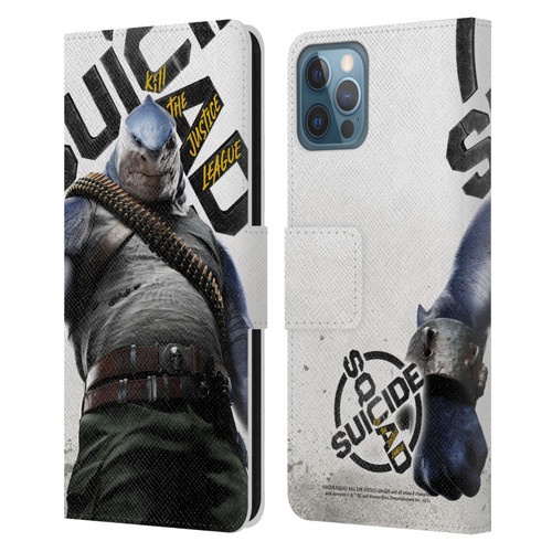 Suicide Squad: Kill The Justice League Key Art King Shark Leather Book Wallet Case Cover For Apple iPhone 12 / iPhone 12 Pro