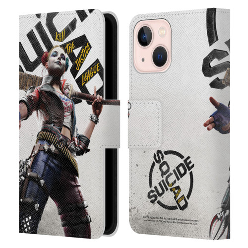 Suicide Squad: Kill The Justice League Key Art Harley Quinn Leather Book Wallet Case Cover For Apple iPhone 13 Mini